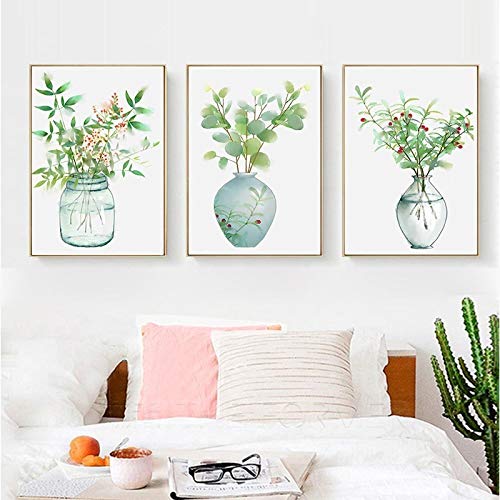 Affiches toile paysage vert nordique au grain de qualité supérieure 50x70