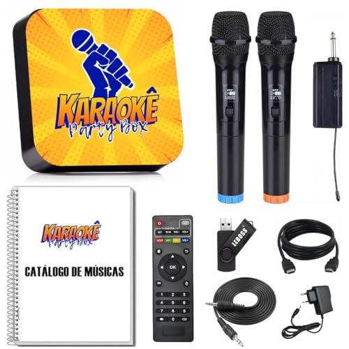 Caixa de Karaoke Profissional com 2 Microfones