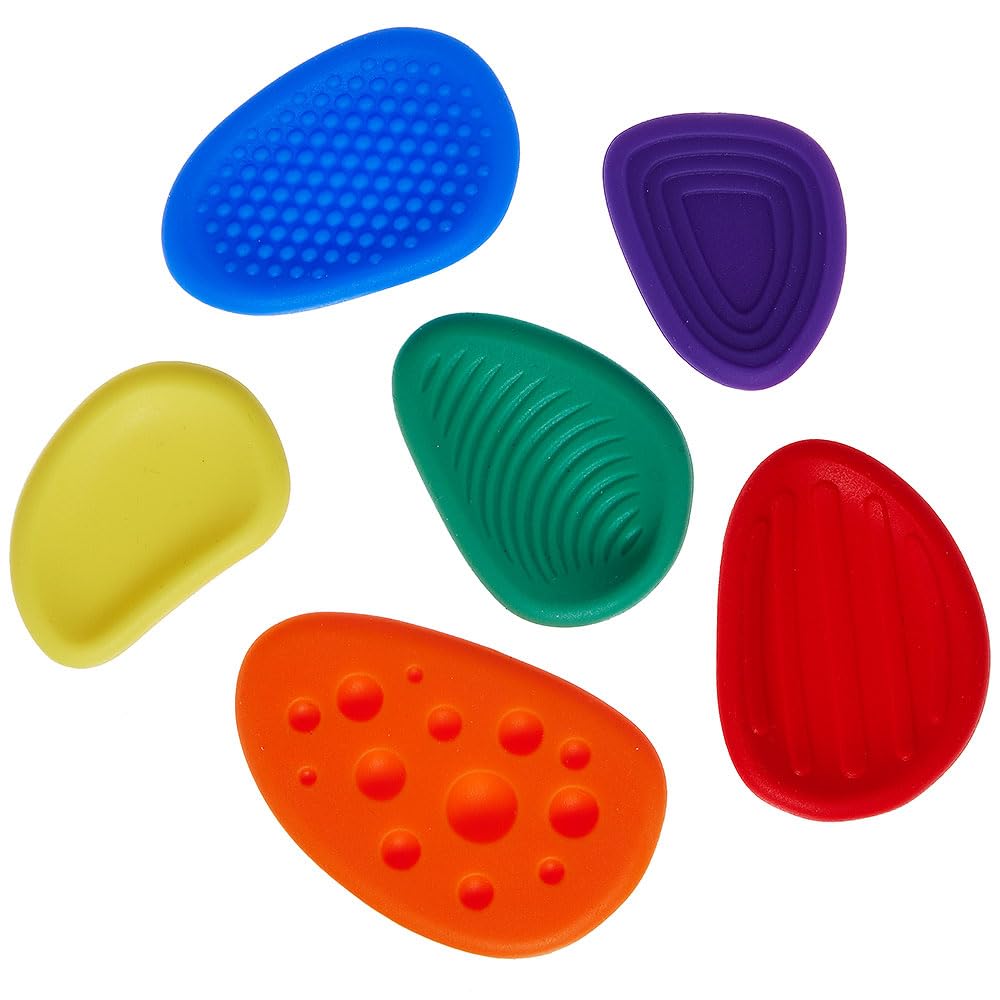 Baker Ross VC198 Sensory Worry Stones Fidget Toys - Pack of 6, Textured Sensory Stone Set