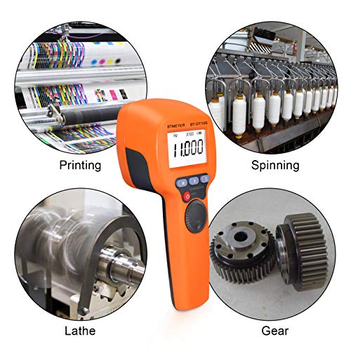 Image of BTMETER Handheld Stroboscope 60-99,999 RPM Strobe Light Tachometer BT-DT10S | Non Contact Motor Engine Speed Analyzer Measure Hz /Velocity (Adjustable), LED RPM Gauge with Accuracy 0.001%, Data Storage