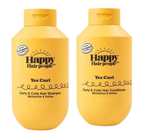 Happy Hair People Curly & Coily Hair Shampoo + Conditioner – 12 fl oz (Combined pack)
