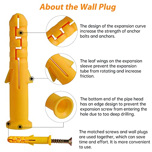 72 Viti e Tasselli da Muro Assortiti, M6 M8 M10