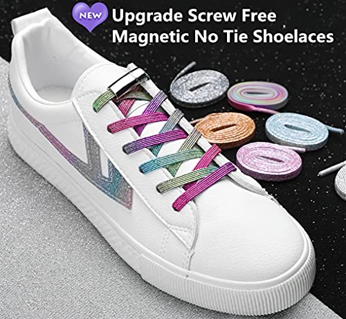 Image of Magnetic No Tie Elastic Shoe Laces for Kids Adults, No screw, One Size Fits All