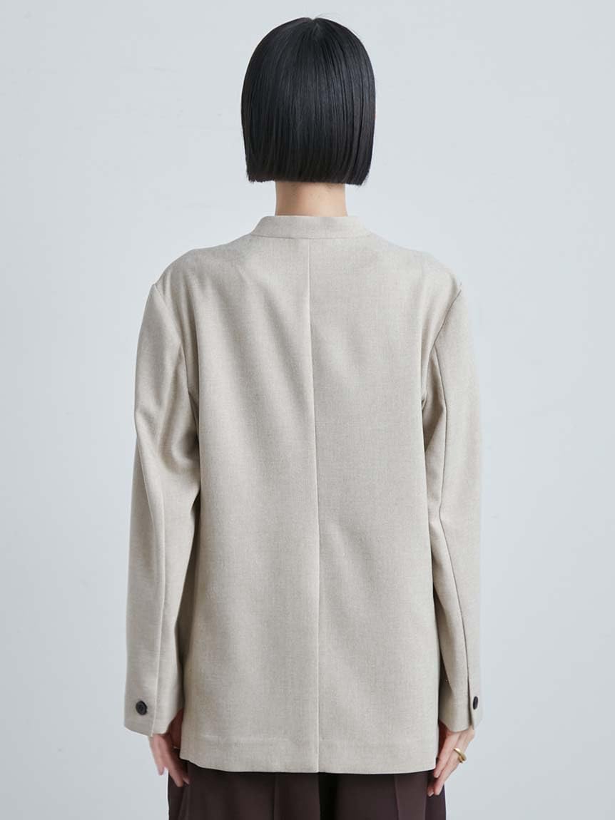 Amazon | [ミースロエ] ボクシーノーカラージャケット MWFJ251060