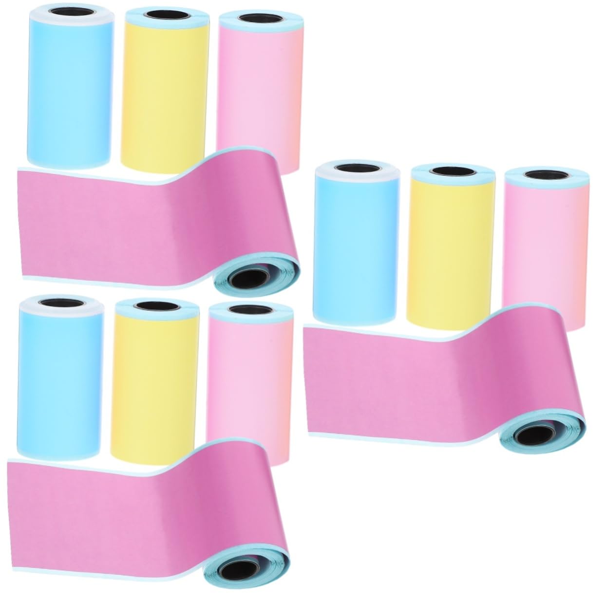 HOMSFOU 3 Set Etichette Termiche Colorate Autoadesive Per Mini Stampanti Giallo Per Organizzazione E Etichettatura Compatibile Con Stampanti Termiche 4 * 3