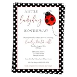 Ladybug Baby Shower Invitations Lil Lady Bug Customizable Invites for Girl (12 Count)