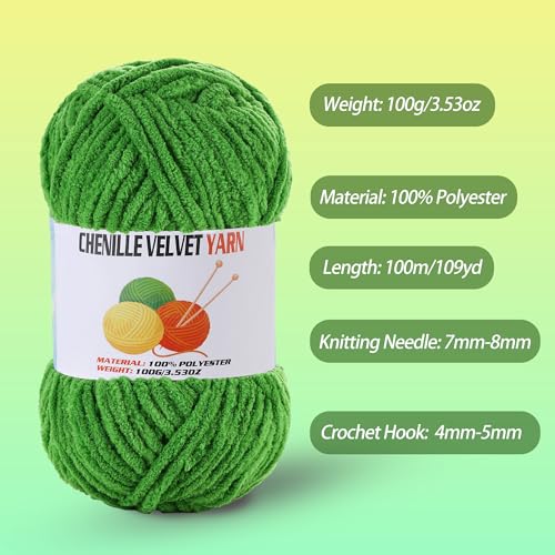 Image of 3 * 100g /3.5oz Fluffy Chenille Yarn for Crocheting, Chunky Velvet Yarn for Crochet Amigurumi, Used for Making Baby Yarns Blanket, Clothes, Pattern Knitting Creations (3-Khaki)