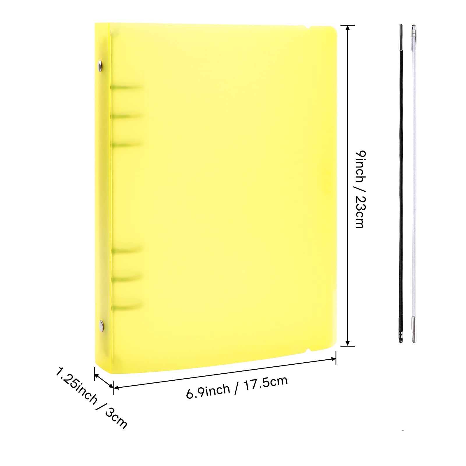 Briartw Confezione da 3 copertine per raccoglitori A5 a 6 anelli, in polipropilene resistente, compatibili con inserti da 20,3 x 14,5 cm, tasche protettive per pagine e carta, gialle per progetti fai