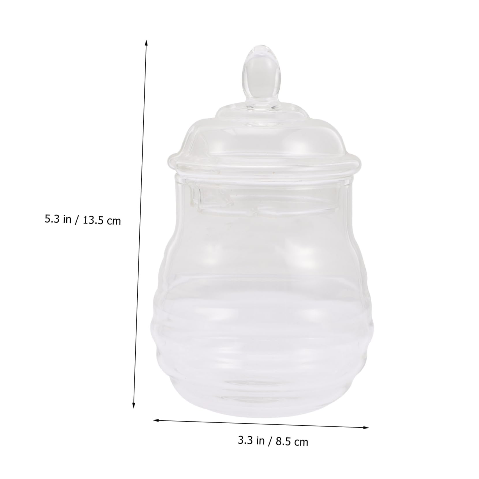 FUNOMOCYA 1Set Clear with Lidded Honey Pot Stirring Rod Elegant Storage for Honey Syrups Dry Foods for Home Bakery Use