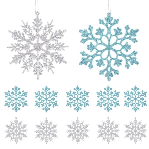 ERBO 24 Stück Schneeflocken Weihnachten Deko, Weihnachtsbaumschmuck...