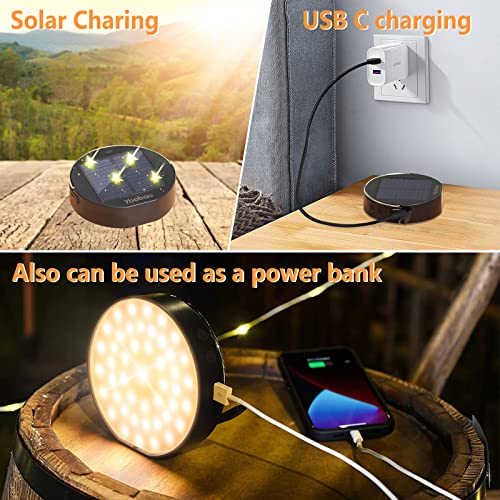 Led Camping Lantern,Yoobao Rechargeable Solar Camping Lights With 5M String Lights,4000Mah Flashlight Power Bank,Waterproof Tent Light Power Outage Emergency,Camping Accessories For Outdoor,Warm Light #TOP3