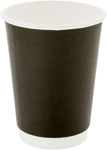 Miniatura 5 de Tazas desechables negras de 500 CT para bebidas calientes de 12 onzas con diseño de doble pared: sin necesidad de mangas, perfectas para cafés,