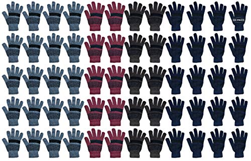 Image of Wholesale Bulk Winter Magic Gloves Warm Brushed Interior, Stretchy Assorted Mens Womens