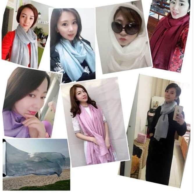 Scarves for Women Lightweight Sheen Scarf Elegant Pashmina Shawls and Wraps for Evening Dresses Wedding Solid Color - Image 7