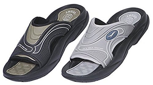 ICS Size 13 - Men's Rubber Slide Sandal Slipper Comfortable Shower Beach Shoe Slip On