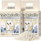 Cutepol Mixed 4-in-1 Clumping Cat Litter 11 lb, Odor Control and Rapid Clumping, Water Absorbent and Flushable, Dust-Free, Multi-Cat, Bentonite Tofu Cat Litter, Milk Scent, 5.5lb/Pack