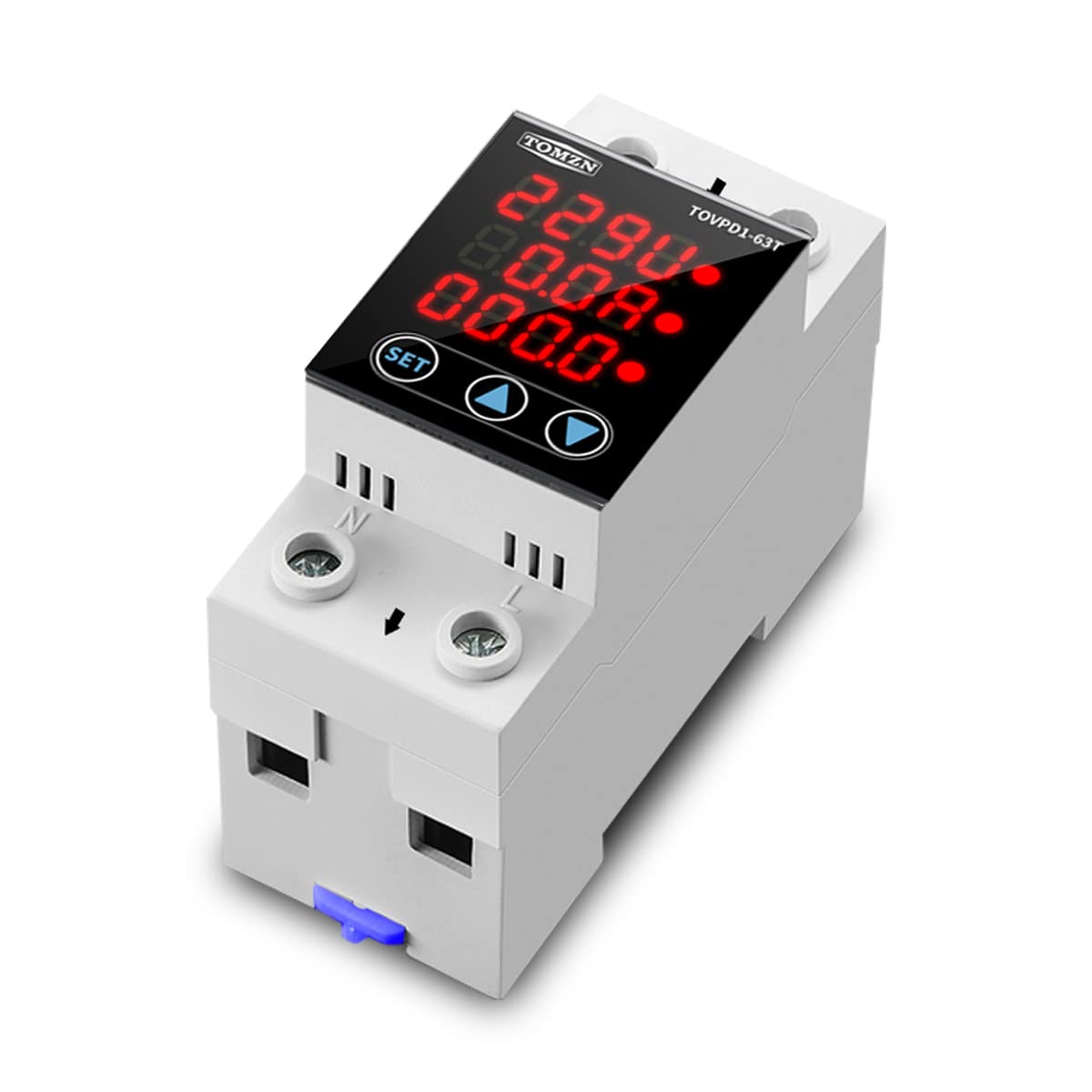 Interruptor Diferencial Salvavidas， Pantalla De 6 3a 3in1 Touch DIN RAIL AJUSTABLE VOLTAJE DE PROTECTOR RELAJE KWH ENERGY METER