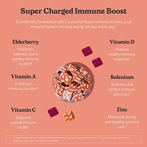 6-In-1 Immune Support Supplement Chews With Elderberry Vitamin C, A & D, Zinc & Selenium+ Peaceful Sleep Chews, 3Mg Melatonin, 200 Mgs L-Theanine, Chamomile, Lemon Balm, Magnolia, 30 Day Suppl #TOP1