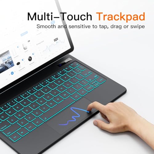 Image of MICROWARE Magic Keyboard Case for Samsung Galaxy Tab S9 FE 5G 10.9 inch S9 S8 S7 11 inch, Floating Cantilever Magnetic Stand, Wireless Backlit Multi-Touch Trackpad, S Pen Holder, Bluetooth Connectivity