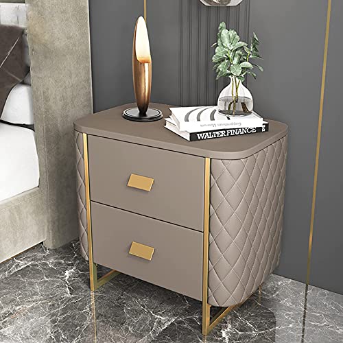 Table de chevet en marbre blanc MRDAER à 2 tiroirs pour chambre