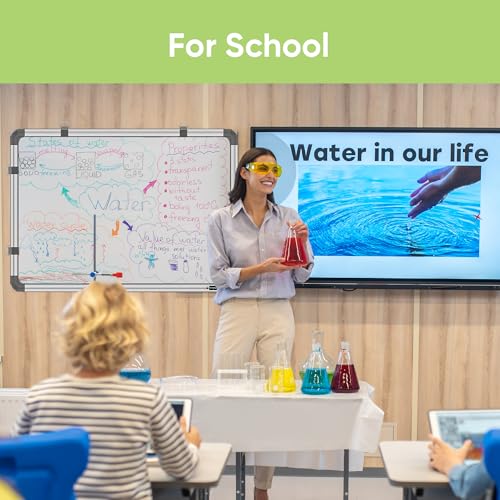 YAJNAS White Board 1.5X2 Feet Non-Magnetic Double Sided Whiteboard & Chalkboard Both Side Writing Board with 2 whiteboard Markers + 1 White Board Duster - Set of 4 Items (Image - 6)