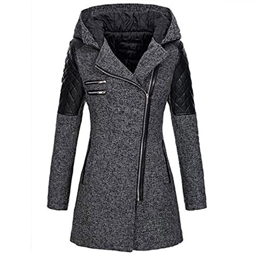 Women's Winter Coats Plus Size S - 5XL, CYLIXIAN Elegant Coats for Women Slim Warm Jacket Thick Winter Coat with Hood Zipper