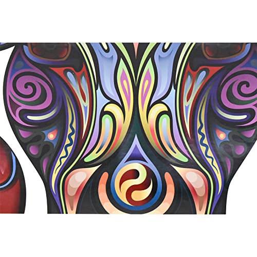 Pinenjoy Bohemian Bull Head Wall Decal Colorful Mandala Flower Pattern Wall Sticker 29.9X31.5Inch Removable Vinyl Animal Wall Decoration For Home Bedroom Living Room Office Restaurant #TOP6