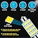 Ywdiml 42PCS Car LED Dome Lights Kit, 12V Vehicle Bulb Set Include T10 31mm 41mm 36mm Lighting for Brake License Plate Map, Automotive Interior Lamp Replacement, Universal for SUV Sedan Truck