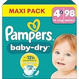 PAMPERS Baby Dry Couches taille 4+ (10 15 kg) 98 couches