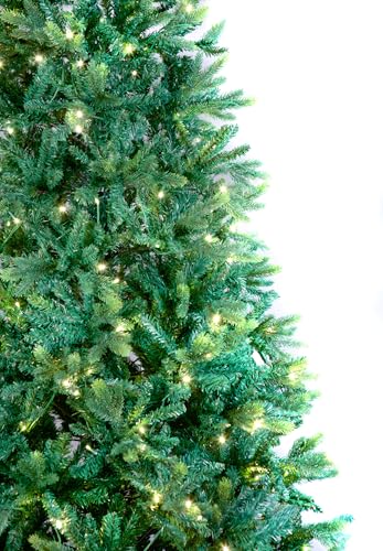 Best Artificial 8ft / 240cm Balsam Fir Pre Lit Christmas Tree With Real Feel PE Tips, Hinged With LED Lights & Battery Box - Image 4