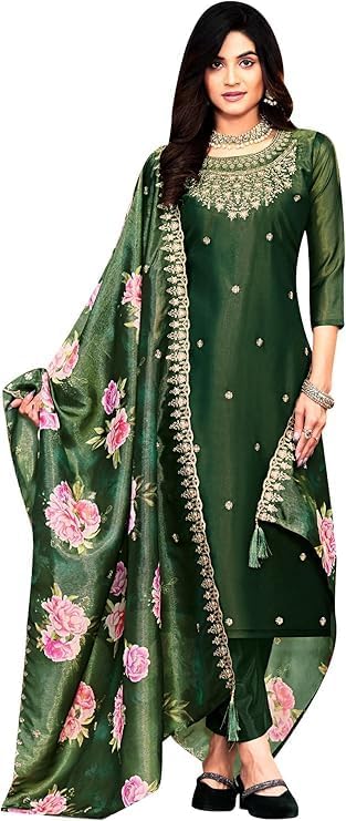 Costume Shalwar Kameez élégant robe indienne Navratri cousue vert taille 46