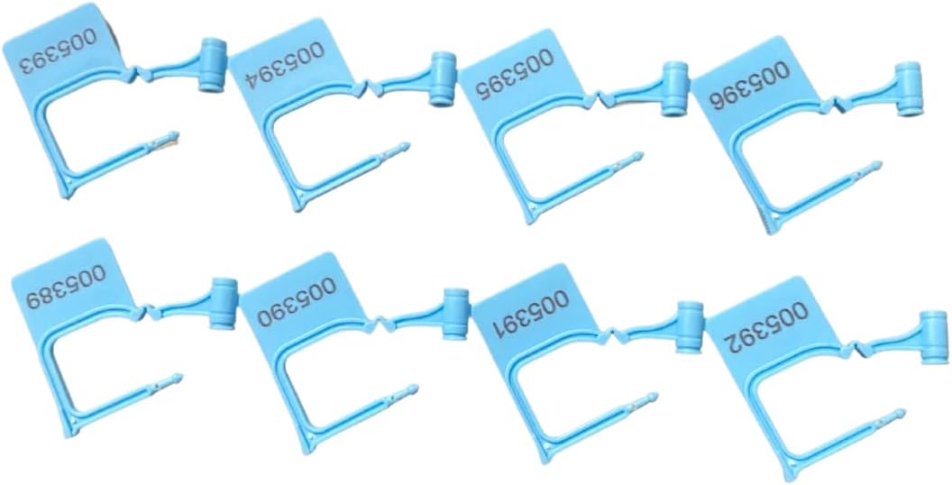 1000 Pcs Blue Numbered Security Plastic Padlock Seals Safety Tags Crash Cart Locks for Luggage Medical Clothing