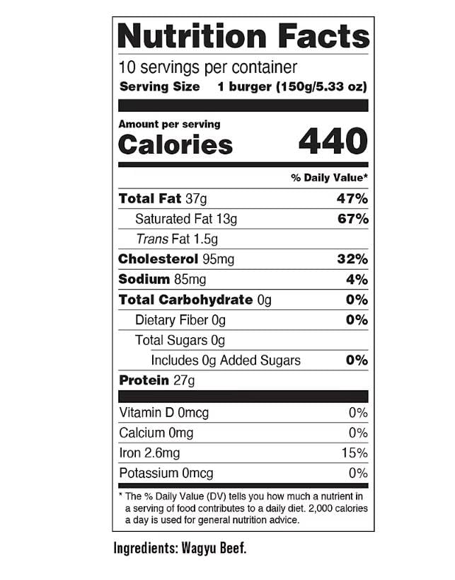Beef Burger. Experience rich, melt-in-your-mouth flavor . Marbled, tender and crafted to redefine indulgence. This beef is sourced responsibly and their cutting edge technology creates burgers that ensure every bite is tender and juicy! This is gluten free and boasts no antibiotics, steroids or added hormones. 10 ct [ 53 oz , 3.3 lb ]