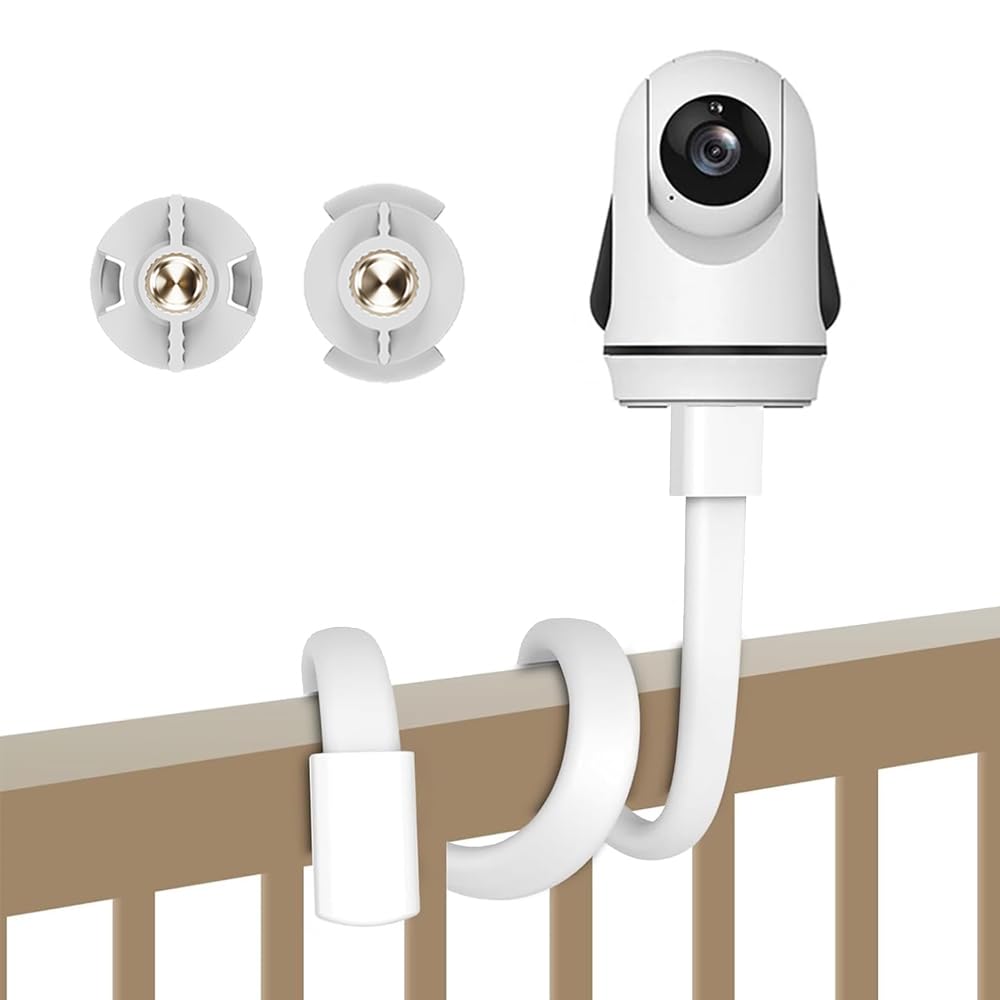 Flexible Baby Monitor Mount Compatible with HelloBaby HB65/HB6550/HB6558/HB66/HB248, ANMEATE SM935E/SM650 Baby Monitors, and Suitable for Baby Camera Mount with 1/4-inch Threaded Connections — image 1