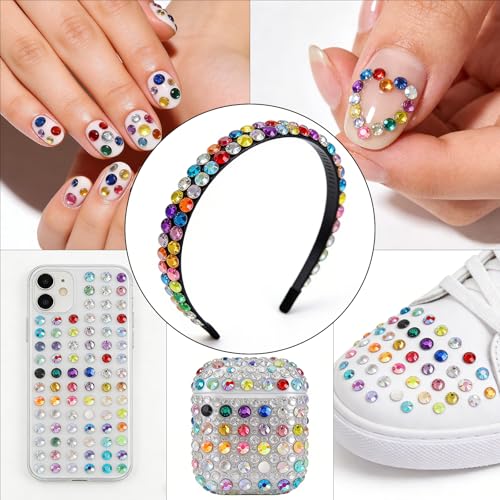 LERBOU Colorful Macaron Nail Charms Kit, 4 Boxes Pastel Rhinestones Bowknot Flowers & Colorful Nail Art Accessories,Bedazzling Kit Multi-colored 3D DIY for Press On Nails,DIY Manicure - Thumbnail 7