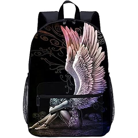 3D Printed Backpack Fashion Backpack Angel Portrait Wings Unisex School Bag Backpack Leisure School Trip Children'S Backpack Cover