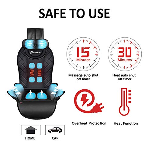 Compress-Back-Massager with Heat,Massage-Seat-Cushion for Car,Home or Office Chair Use,Massage Chair Pad Helps Relieve Stress and Fatigue for Neck,Back and Hips