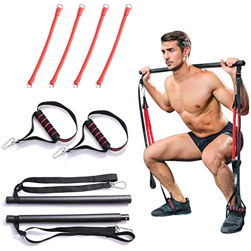 Resistance Bands Set-Exercise Fitness Stretch Bands,Pilates Bar System Full Body Workout Equipment T Resistance Bands Set-Exercise Fitness Stretch Bands,Pilates Bar System Full Body Workout Equipment T