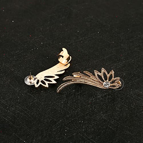 Angel Wings Ear Cuffs Earrings,Crystal Angel Wings Crawler Climber Cuff Earrings,Dainty Ears Wrapped Cuff Earrings For Women Girls Teens Christmas Gifts #TOP1