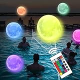 Pool-Spiele, Poolspielzeug-LED-Wasserball mit Fernbedienung-16 Farblichter und 4 Lichtmodi, Strandparty-Spiele für den Außenpool für Kinder und Erwachsene, Gartendekorationen für Poolterrassen, XL