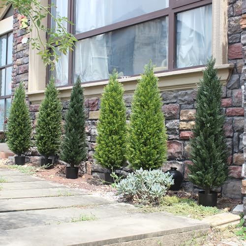 4FT Artificial Cedar Topiary Trees, Set of 2 - image 7