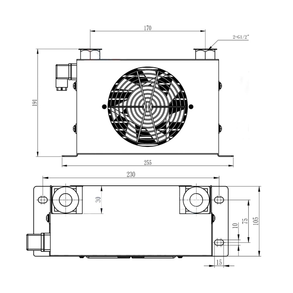 Raffreddatore Aria Idraulico AJ1025T-CA - Scambiatore Calore Per Olio, 25L/min, DC 12V