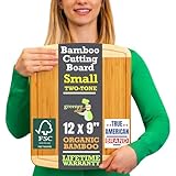 GREENER CHEF Tabla de cortar de bambú pequeña de 12 pulgadas con reemplazos de por vida, embutidos y preparación diaria de