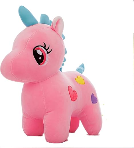 Babique Unicorn Teddy Bear Plush Soft Toy Cute Kids Birthday Animal Baby Boys/Girls (25 cm, Pink )