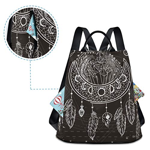 Alaza Water Fire Moon Dreamcatcher Flowers Crystals Stars Arrows Feathers Backpack With Keychain For Woman Ladies #TOP4