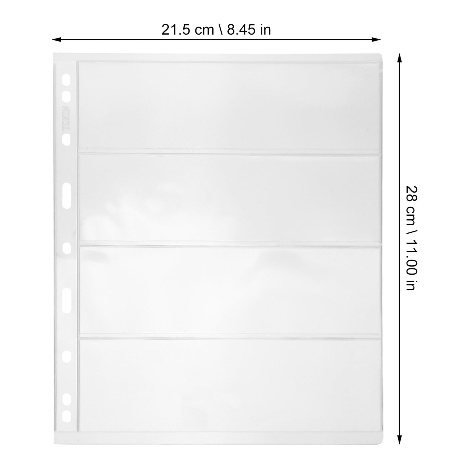 Album per Collezione di Monete e Francobolli con 20 Fogli Trasparenti in Pvc, con 9 Fori e 4 Righe, per Organizzare e Proteggere Oggetti da Polvere Durante la Raccolta