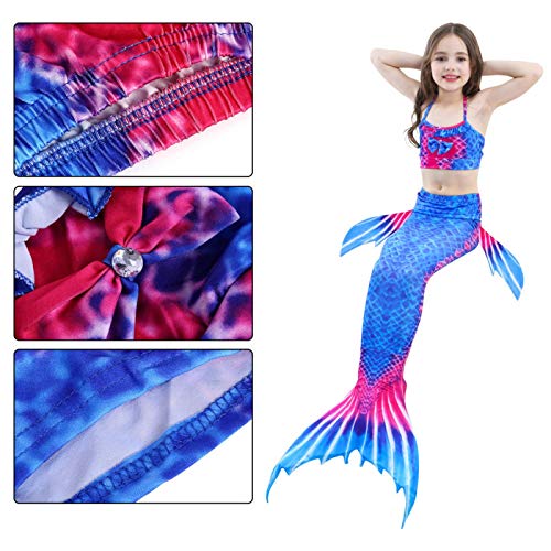 Novo conjunto de rabo de peixe de três peças para crianças meninas biquíni roupa de banho biquíni me