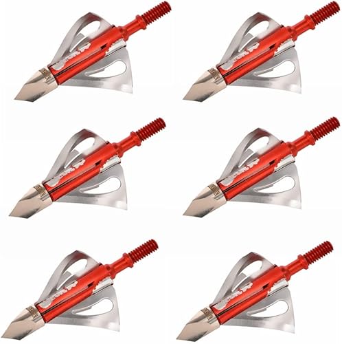 6PK Caza Broadhead 100 Grano Fijo 6-Blade 1.5inch Dia Caza Arco Tiro Tiro Punta Arco Punta de Flecha