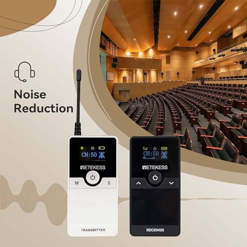 Retekess TT116 Tour Guide Micphone and Speaker (2TX 30RX) para fábrica, escuela, bolsa portátil, interpretación simultánea, reducción de ruido, 2 micrófonos inalámbricos miniatura 3