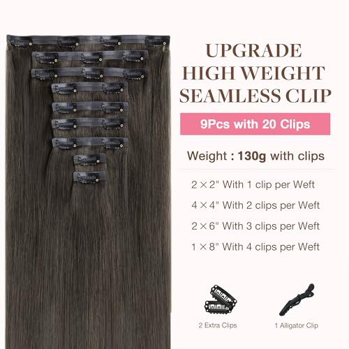 image for GOO GOO Clip in Hair Extensions Real Human Hair, Remy Human Hair Exten